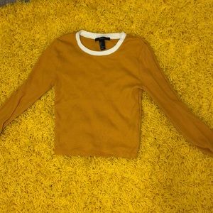 Forever 21 Yellow Ring Neck Tee